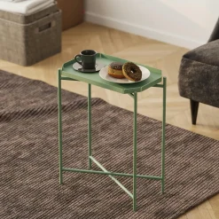 Petite table d’appoint noire - structure ronde, métal SFAX