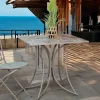 Petite table de jardin en mosaïque bleue et taupe (78x78 cm) GRENADE