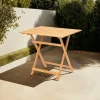 Petite table de jardin pliante en bois 80 cm SORA