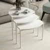 Petite table gigogne blanche style moderne (lot de 3) JENA