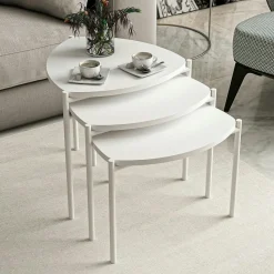 Petite table gigogne moderne 3 couleurs (lot de 3) JENA