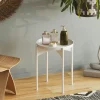 Petite table ronde blanche design & plateau assorti SFAX