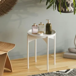 Petite table ronde noire design & plateau doré SFAX