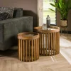 Petite table ronde striée (lot de 2) DELHI