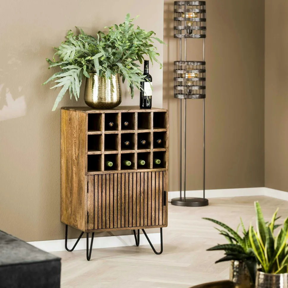 Petite table ronde striée (lot de 2) DELHI
