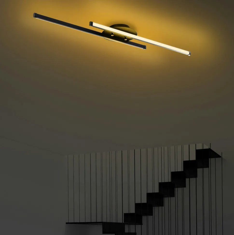Plafonnier design LED - 2 barres métal doré VIESTE