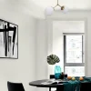 Plafonnier design métal doré 2 globes verre dépoli SIERRE