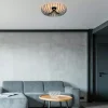Plafonnier design métal noir filaire forme corolle ERZIN