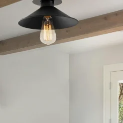 Plafonnier vintage métal brossé - intérieur or URLA