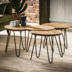 Plateau Table d'appoint en bois blanc avec 2 tiroirs H73cm