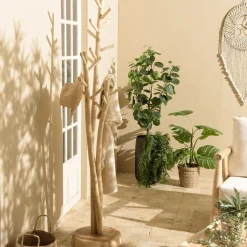 Porte-manteau arbre teck naturel MANAK