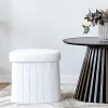 Pouf blanc avec rangement, forme organique triangle BRUGES