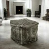 Pouf carré velours grosses côtes kaki VISBY