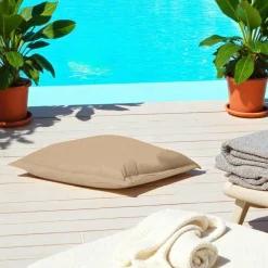 Pouf coussin de sol extérieur imperméable - noir ARTA