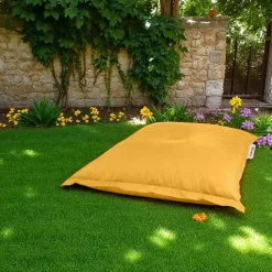 Pouf coussin de sol extérieur jaune - 100 cm ARTA