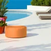 Pouf extérieur imperméable orange - forme ronde ARTA