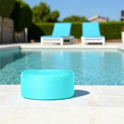 Pouf extérieur imperméable noir - forme ronde ARTA