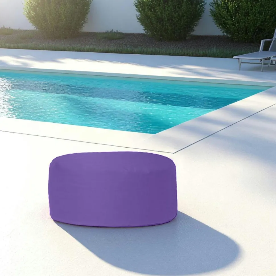Pouf extérieur imperméable noir - forme ronde ARTA