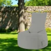 Pouf poire extérieur gris avec poches latérales ARTA