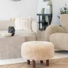 Pouf rond marron clair BERLIN