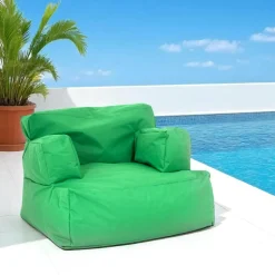 Pouf XXL extérieur avec accoudoirs - vert ARTA