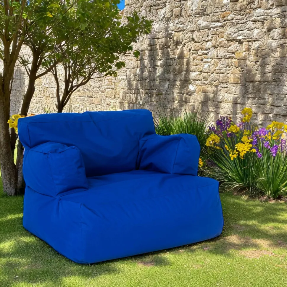 Pouf XXL extérieur avec accoudoirs - noir ARTA