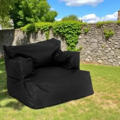 Pouf XXL extérieur avec accoudoirs - jaune ARTA