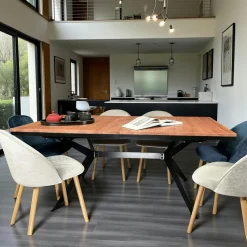 Rallonge en chêne brun pour table 180 cm et 220 cm PALERME