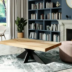 Rallonge pour table extensible en chêne blanc bords droits 200 et 240 cm PALERME