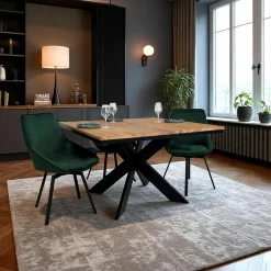 Rallonge pour table ronde / carrée extensible en chêne huilé 120 cm PALERME (40 cm)