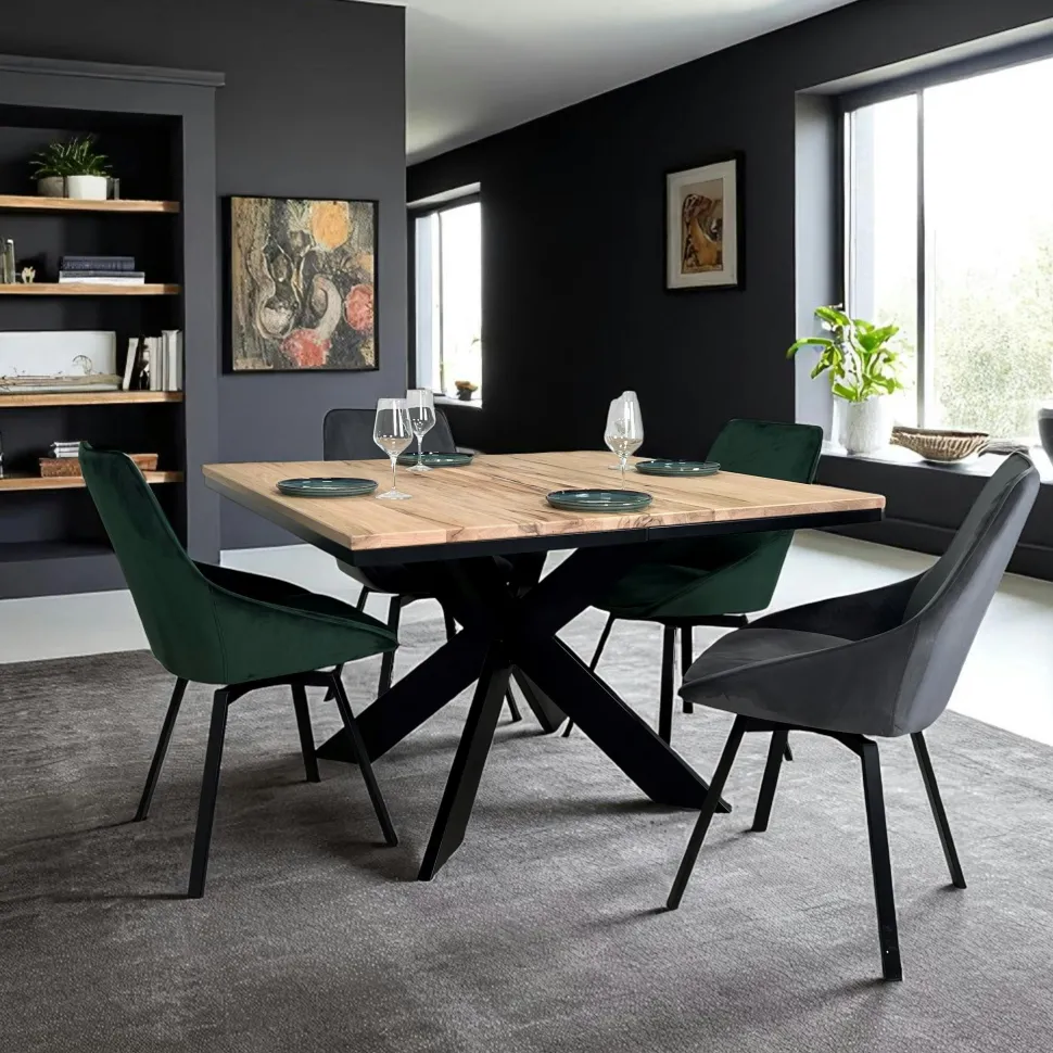 Rallonge pour table ronde/carrée extensible en chêne blanc 120 cm PALERME (40 cm)