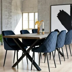 Rallonges en bois de chêne fumé avec bordures naturelles pour table à manger SAVONE 140 cm / 200 cm / 240 cm (lot de 2)