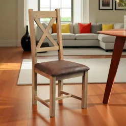 Rallonges en bois de chêne fumé avec bordures naturelles pour table à manger SAVONE 140 cm / 200 cm / 240 cm (lot de 2)