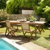 Salon de jardin BAHIA (1 table de jardin extensible 180x240, 4 chaises de jardin, 2 fauteuils de jardin pliants)