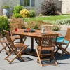 Salon de jardin en teck huilé Table ovale 120/180cm 6 chaises MACAO