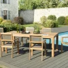 Salon de Jardin Teck Table 220x100 + 6 fauteuils empilables BERGEN ref. 30020839