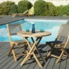 Salon de Jardin Teck Table D80 + 2 chaises pliantes SUMMER ref. 30020848