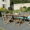 Salon de Jardin Teck Table extensible 180/240 + 6 chaises pliantes SUMMER ref. 30020845