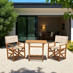 Salon jardin 2 places compact en bois TALIFA