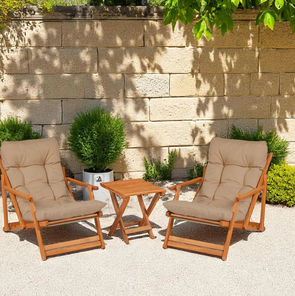 Salon jardin détente taupe - 2 assises confort SORA
