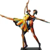 Sculpture moderne en métal peint danseurs