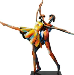 Sculpture moderne en métal peint contrebasse
