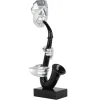 Sculpture moderne joueur de saxo argent et noir