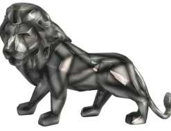 Sculpture moderne lion gris anthracite