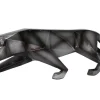 Sculpture moderne panthère gris anthracite 48 cm