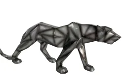 Sculpture moderne panthère gris anthracite 68 cm