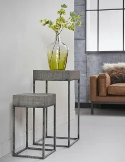 Sellette bois de manguier gris 70 cm LUCKNOW