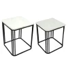 Sellette carrée plateau en marbre (lot de 2)