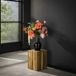 Sellette en bois de teck recyclé forme carrée 45 cm
