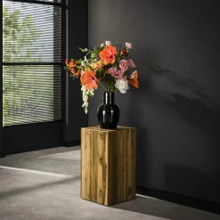 Sellette en bois de teck recyclé forme carrée 45 cm